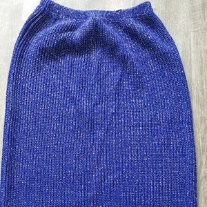 New Vintage 80s Bandage Metallic Sweater Skirt Medium